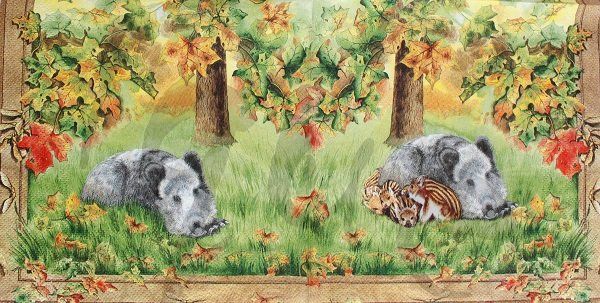 Servietten: Serviette wildschwein (t36) 2Stk. – Neu (gemäss Beschreibung) aus Schlatt TG von kreativ-atelier