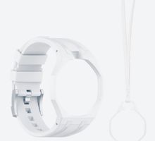 Set bracelet silicone blanc+collier pr Royal Pop Huit Blanc