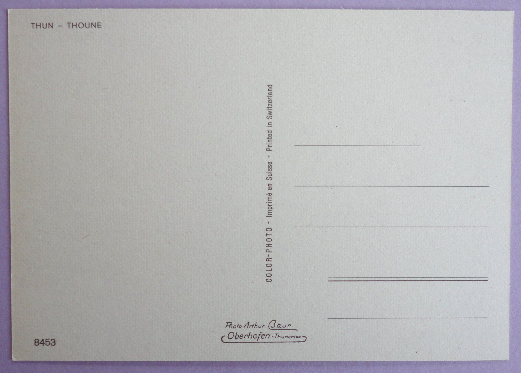 Cartoline postali: Thun - Thoune – Usato da Fétigny venduto da Billy2miny 1