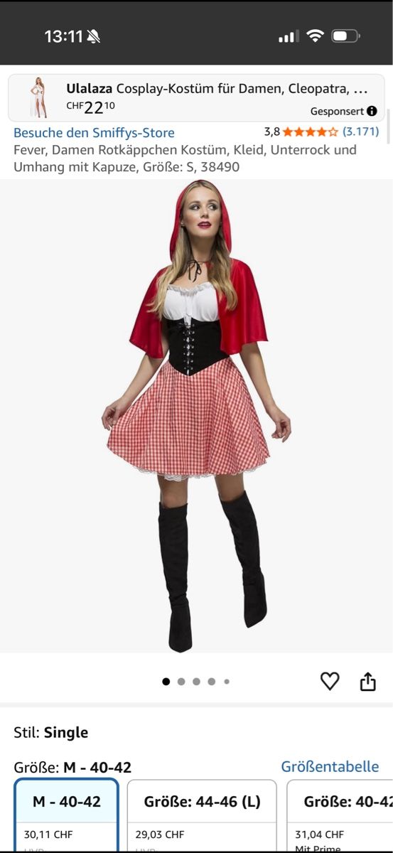 Costumes: Rotkäppchen Kostüm neu – Neuf avec emballage d'origine à Küsnacht ZH par Annelie87 1