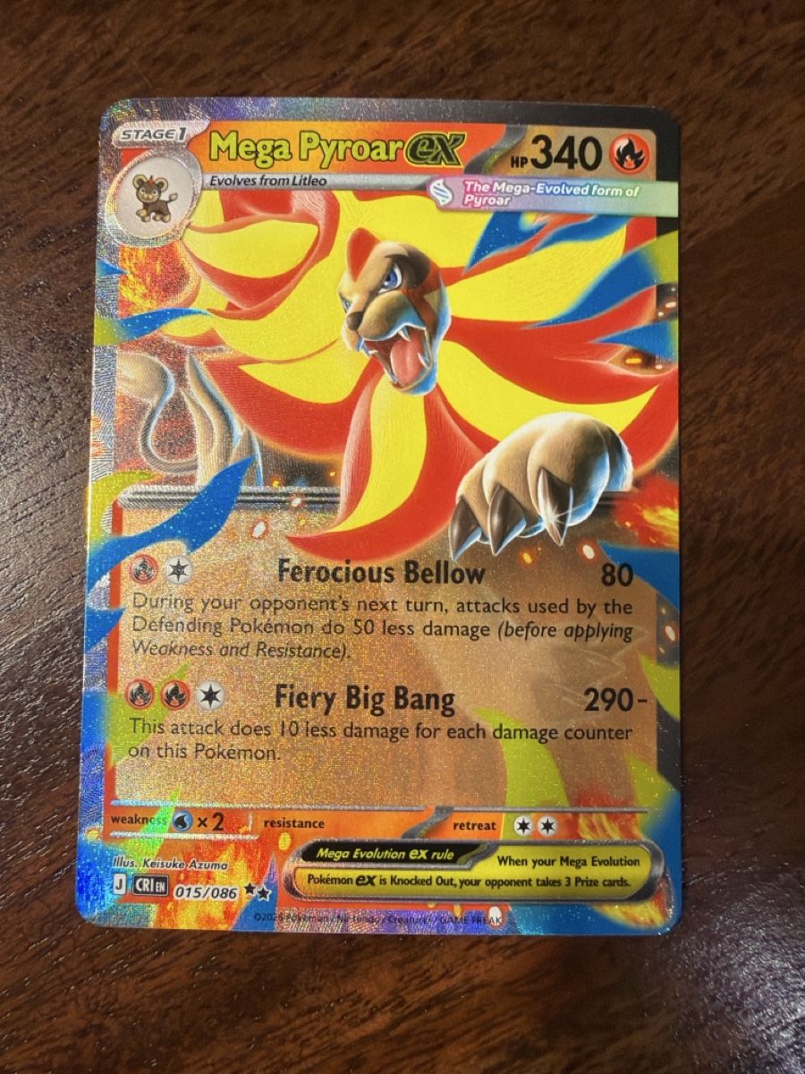 Pokémon Carte collezionabili: Mega Pyroar ex (CRI 015) – Nuovo (secondo la descrizione) da Emmenbrücke venduto da Pack_Ripper