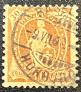 Tutti i francobolli: Schweizer Briefmarke stehende Helvetia – Usato da Nidau venduto da sch_l8zp