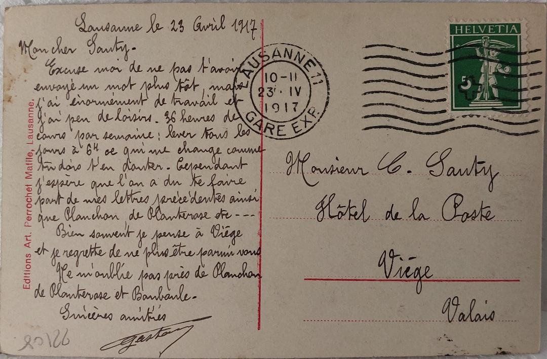 Cartes postales: LAUSANNE - Le Grand Pont - 1917 – D'occasion à Delémont par Domdom1 1