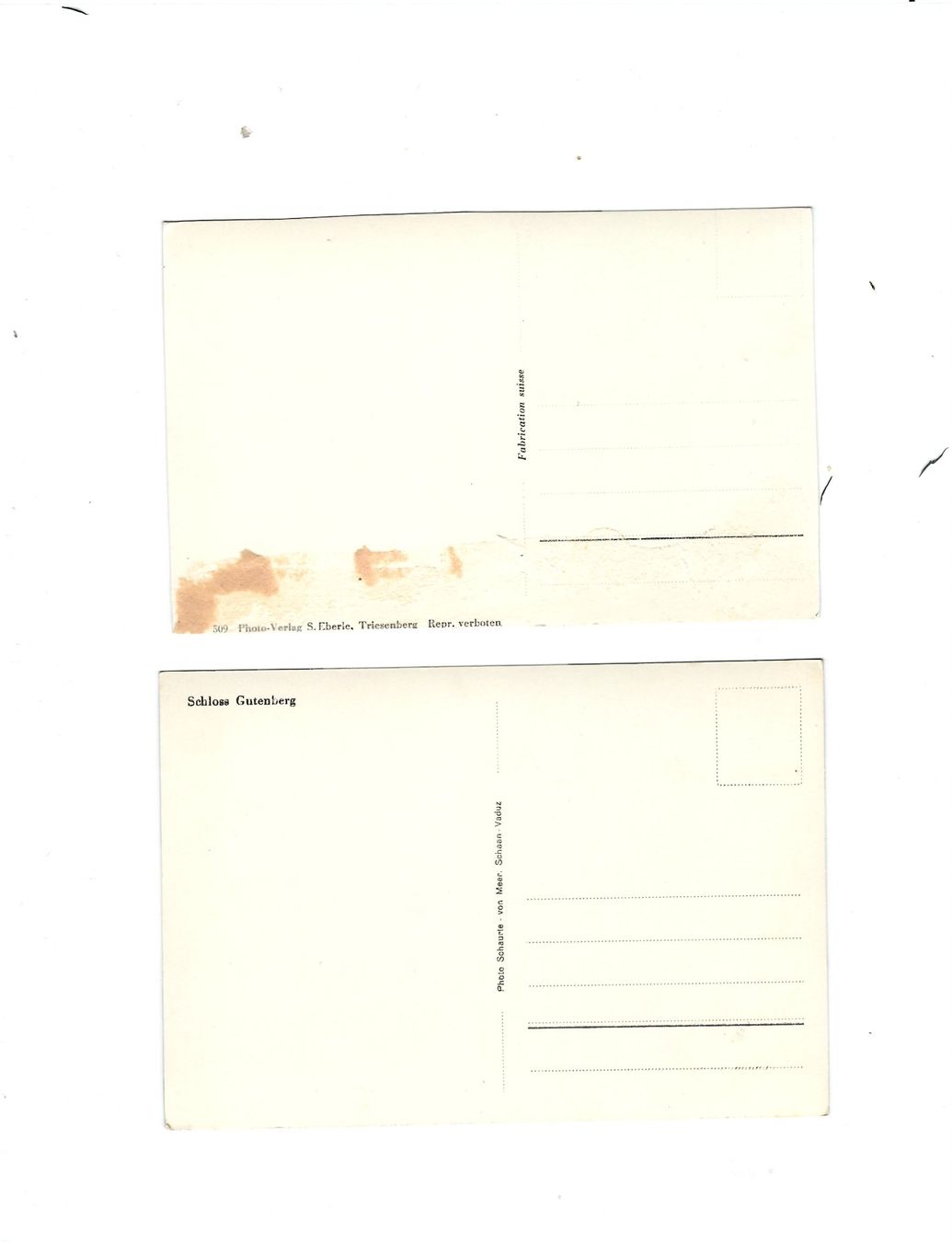 Cartoline postali: 2 alte Ansichtskarten Schloss Gutenberg, FL – Usato da Flums venduto da Guscha1 1