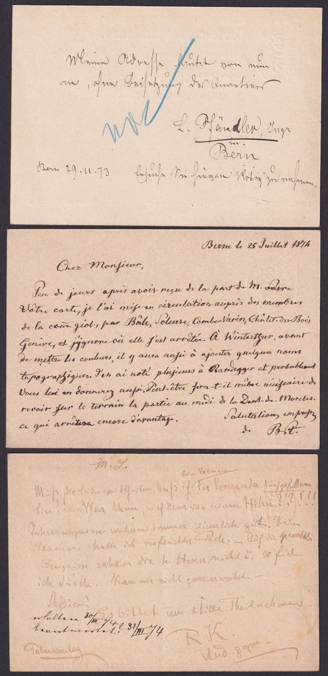 Tous les timbres: 3 Ganzsachen Postkarten von BERN – D'occasion à Ebikon par SilvioFreund 1