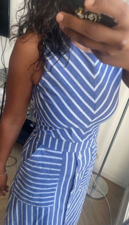 Sommerkleid Damen blau weiss gestreift Grösse M guter Zus...