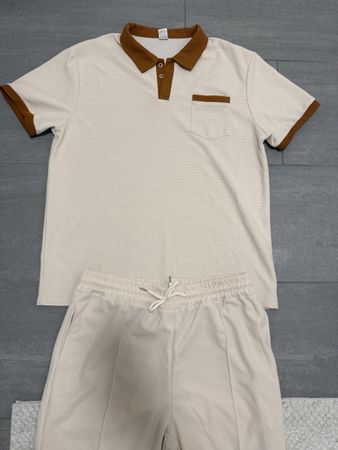 Herren Set Polohemd und Hose beige braun sehr guter Zustand