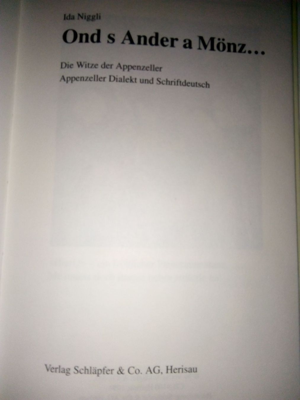 Libri: Ond s Ander a Mönz.. - Die Witze Appenzeller   (Ida Niggli) – Usato da St. Gallen venduto da elk2024 1