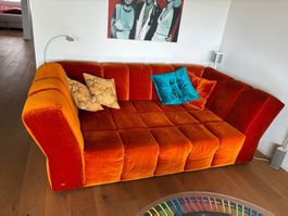 Bretz Sofa, Samt Orange, Top Zustand! Sehr bequem!