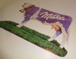 Milka Werbetafel retro selten beidseitig bedruckt -3 Stück-