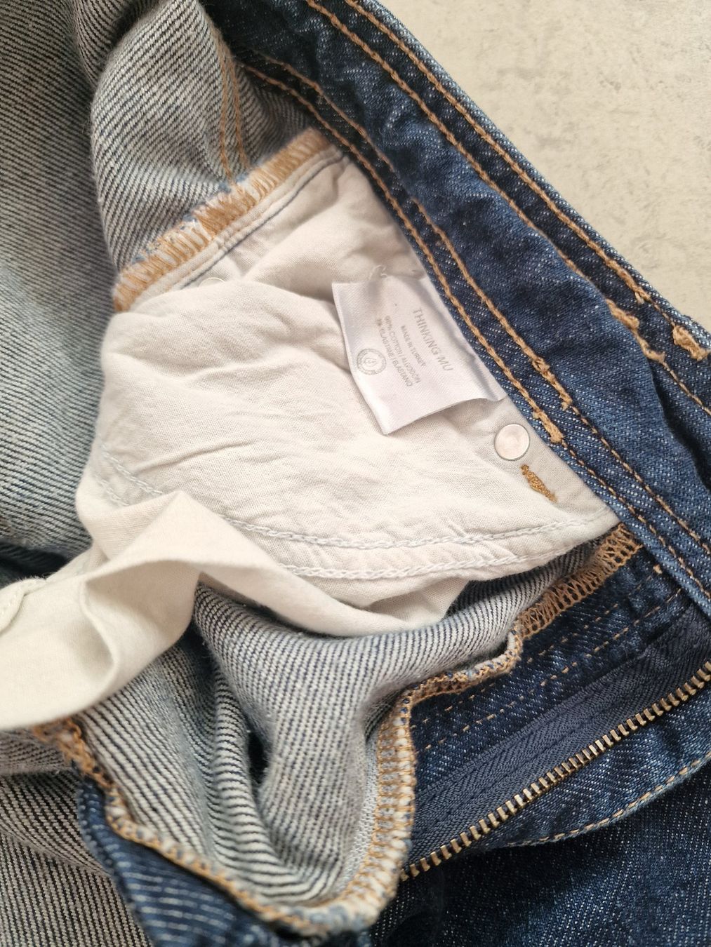Thinking Mu Jeans: Jeans Dunkelblau, Straight wide leg – Usato da Zürich venduto da linamad 4