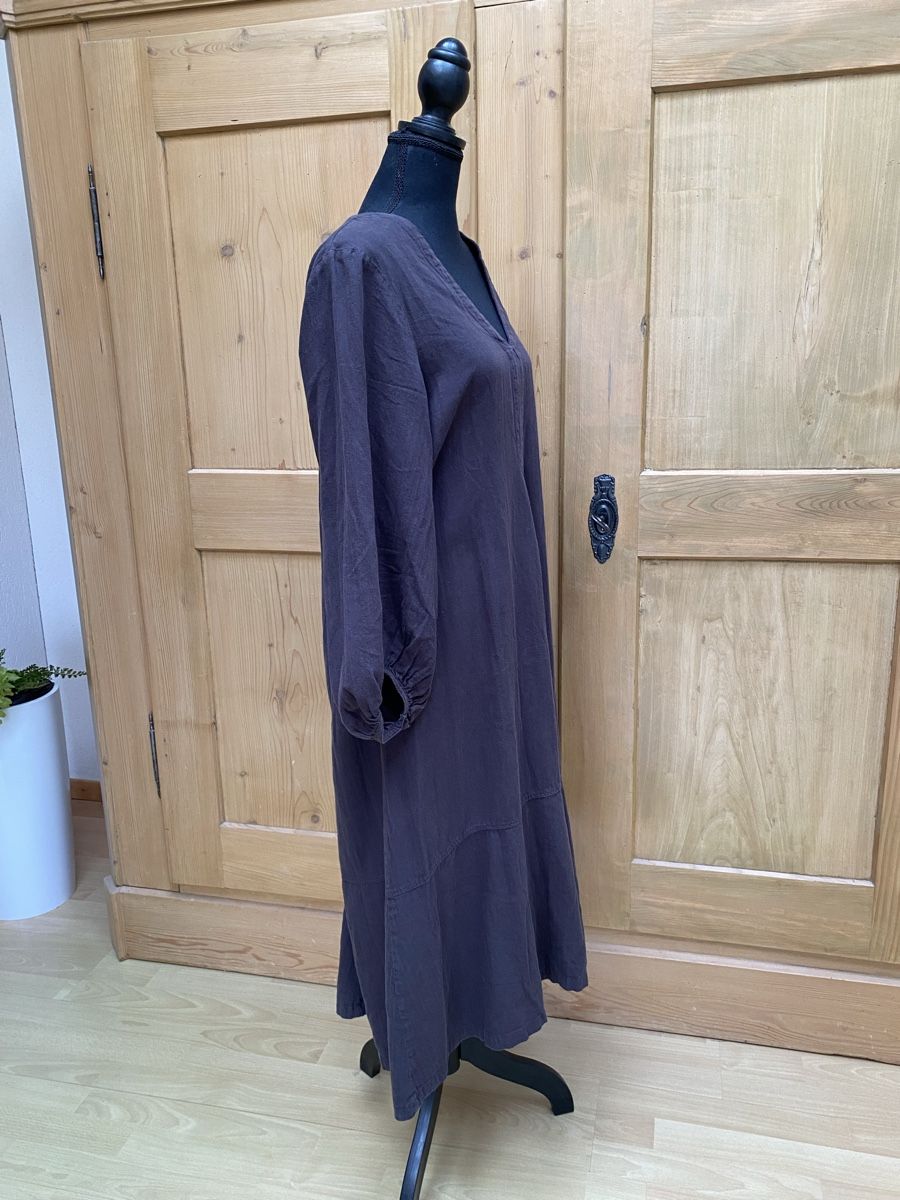 H&M Kleider: H&M Kleid dunkelgrau Baumwolle Gr. M langarm – Gebraucht aus Buochs von H16 3