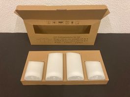 LED Kerzen Set, 4 Stück, weiss, mit Timer Funktion