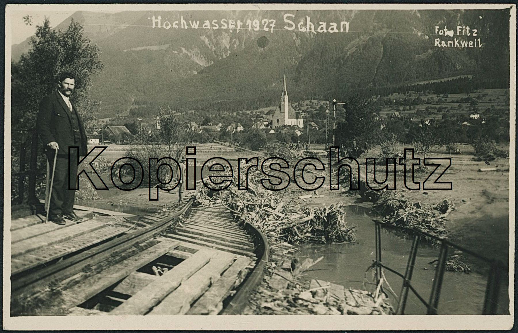 Ansichtskarten: FL Schaan - Bahn - Hochwasser - Katastrophe – Neu (gemäss Beschreibung) aus Schindellegi von masutka7