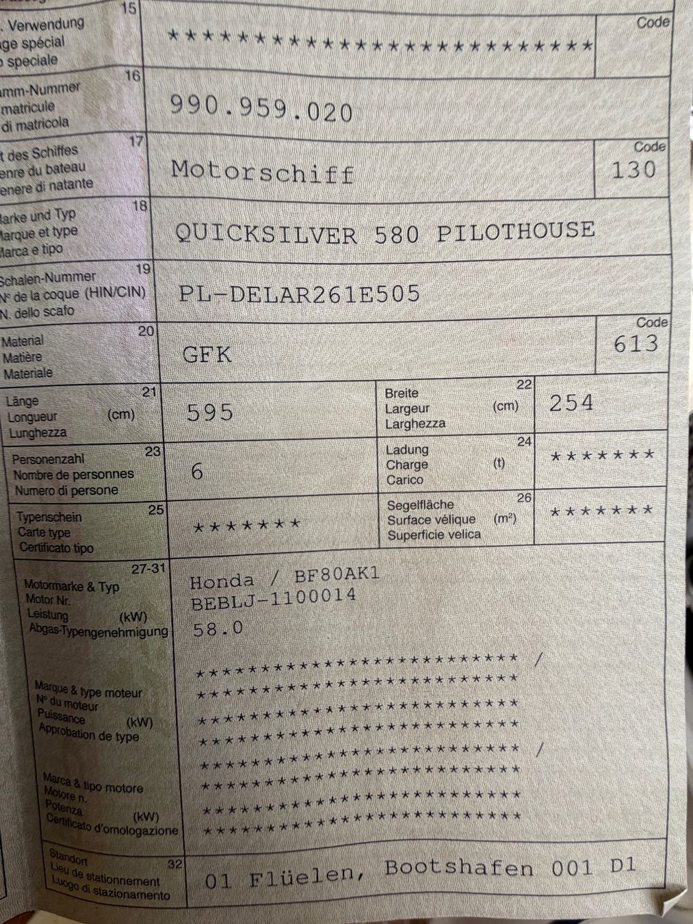 Quicksilver Barche: Motorboot Quicksilver 580 Pilothouse Honda 80 PS / Trailer – Usato da Flüelen venduto da Groggi72 8