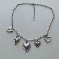 Silberne Edelstahl Herz Charms Halskette