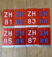 ZH - VELONUMMER - FAHRRADSCHILD 80-er JAHRE NACH WAHL - ZH