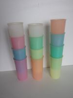 12 pastellfarbige TUPPERWARE Gläser