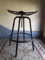 Tabouret de bar style tracteur industriel noir, réglable!