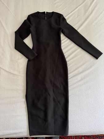 Black Long Sleeve Dress - Elegant Party/Evening Wear - Size 