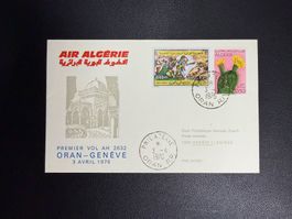 Air Algérie Erstflugbrief Oran-Genf 1976