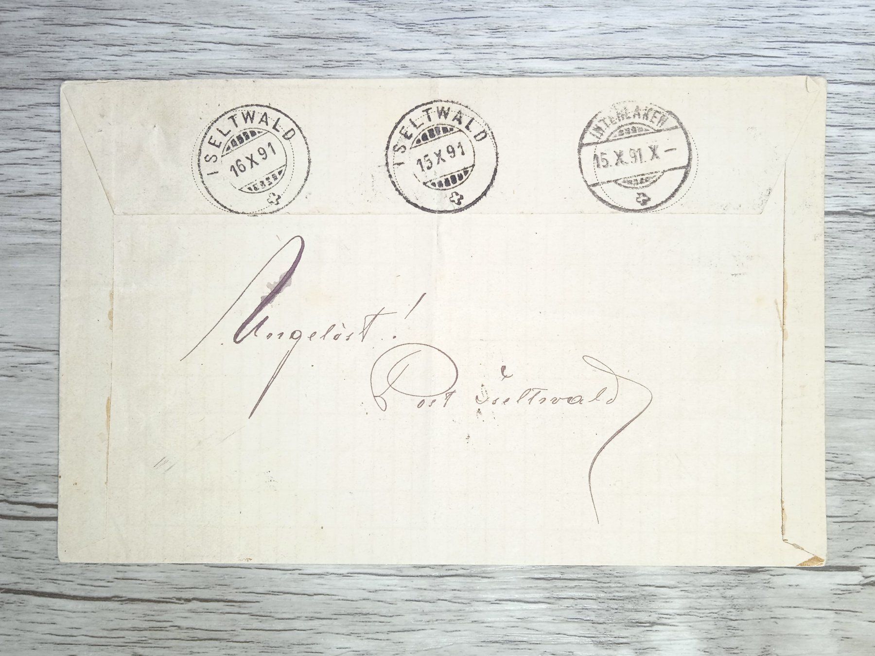 Tutti i francobolli: TR80 Enveloppe + Timbre Suisse 1891 – Usato da Cousset venduto da Patrick_Collections 1