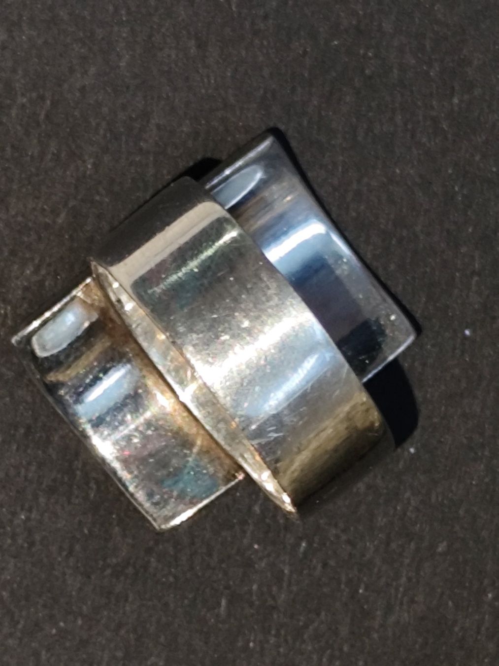Anelli: Silberring mit Perlmutt Einlage breit Statement Ring 925 – Usato da Bettingen venduto da hamau2012 3