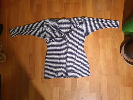 Damentrikot blau / weiss gestreift