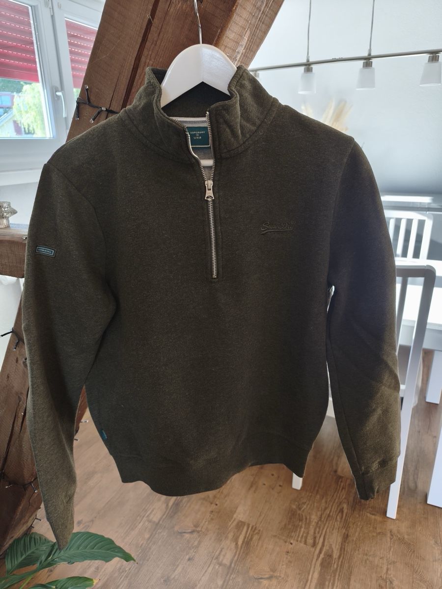Superdry Maglioni & Felpe: Pullover Superdry mit Reisverschluss & Kragen, Grün, M – Usato da Staufen venduto da raphrow