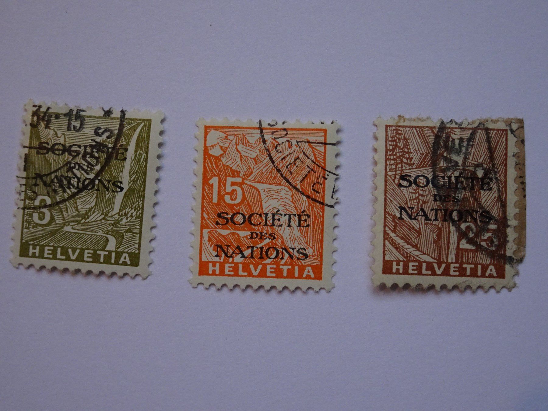 Tutti i francobolli: Völkerbund 1934/35 – Usato da Aadorf venduto da Chnorli-Furz