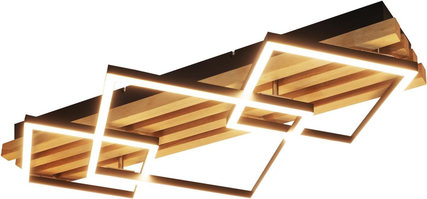 Lampadari & plafoniere: LED Deckenleuchte Holz 70cm Dimmbar 46W Schwarz Eckig – Nuovo e nell'imballaggio originale da Schaffhausen venduto da tra_6j5m 8