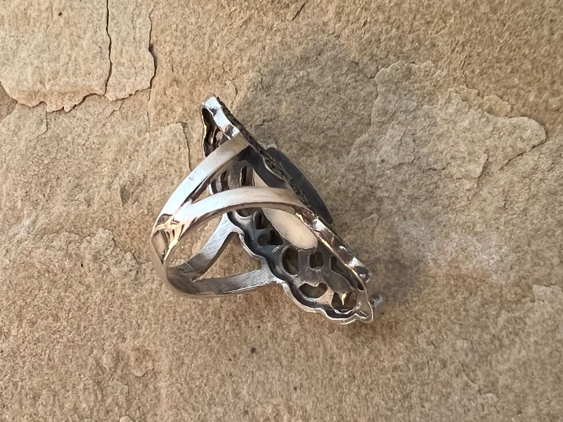 Anelli: Ring Art Deco Stil 925 Silber Markasiten und Perlmutter 57 – Nuovo (secondo la descrizione) da Bern venduto da Jiffy 7