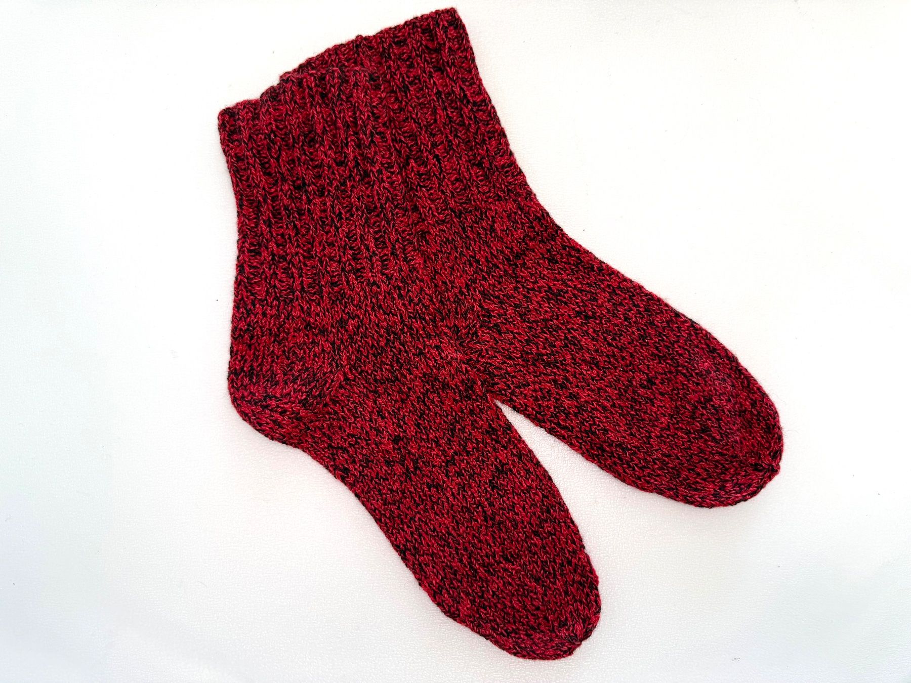 Calze: Cashmere 100%, Hand Made Knitted Socks Red/Black – Nuovo e nell'imballaggio originale da Lugano venduto da Luswre 2