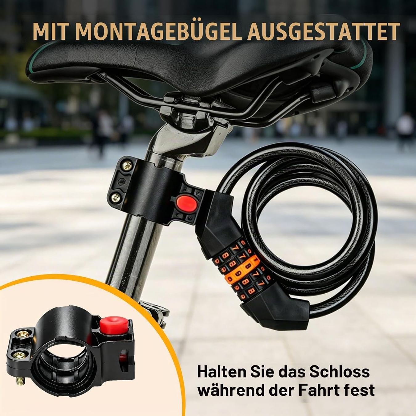 Lucchetti: Fahrradschloss mit 5-Stellig Zahlencode, 120cm/12mm – Nuovo e nell'imballaggio originale da Bülach venduto da CNSHA 4