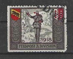 3. Division Nr. 132a/1, Abart "Federbusch", Kat. Fr. 50.-