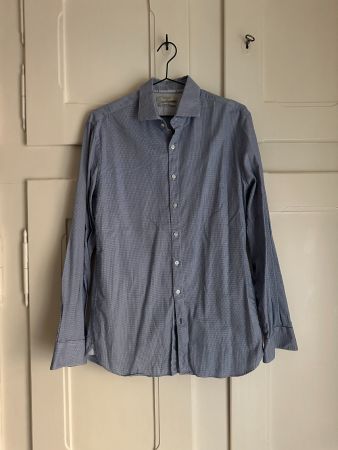 MANGO - Hemd blau-weiss gemustert M