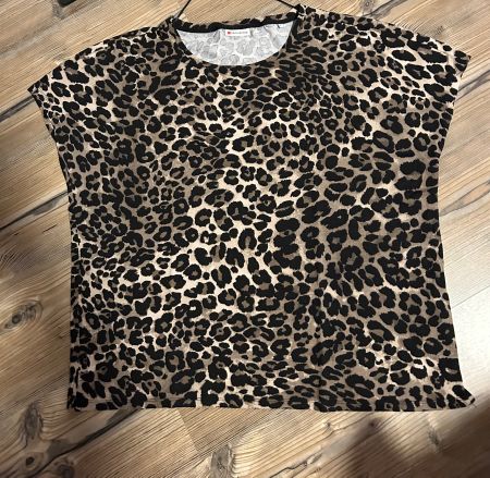 Damen T-Shirt Street One Leo-Print Grösse 44 neuwertig