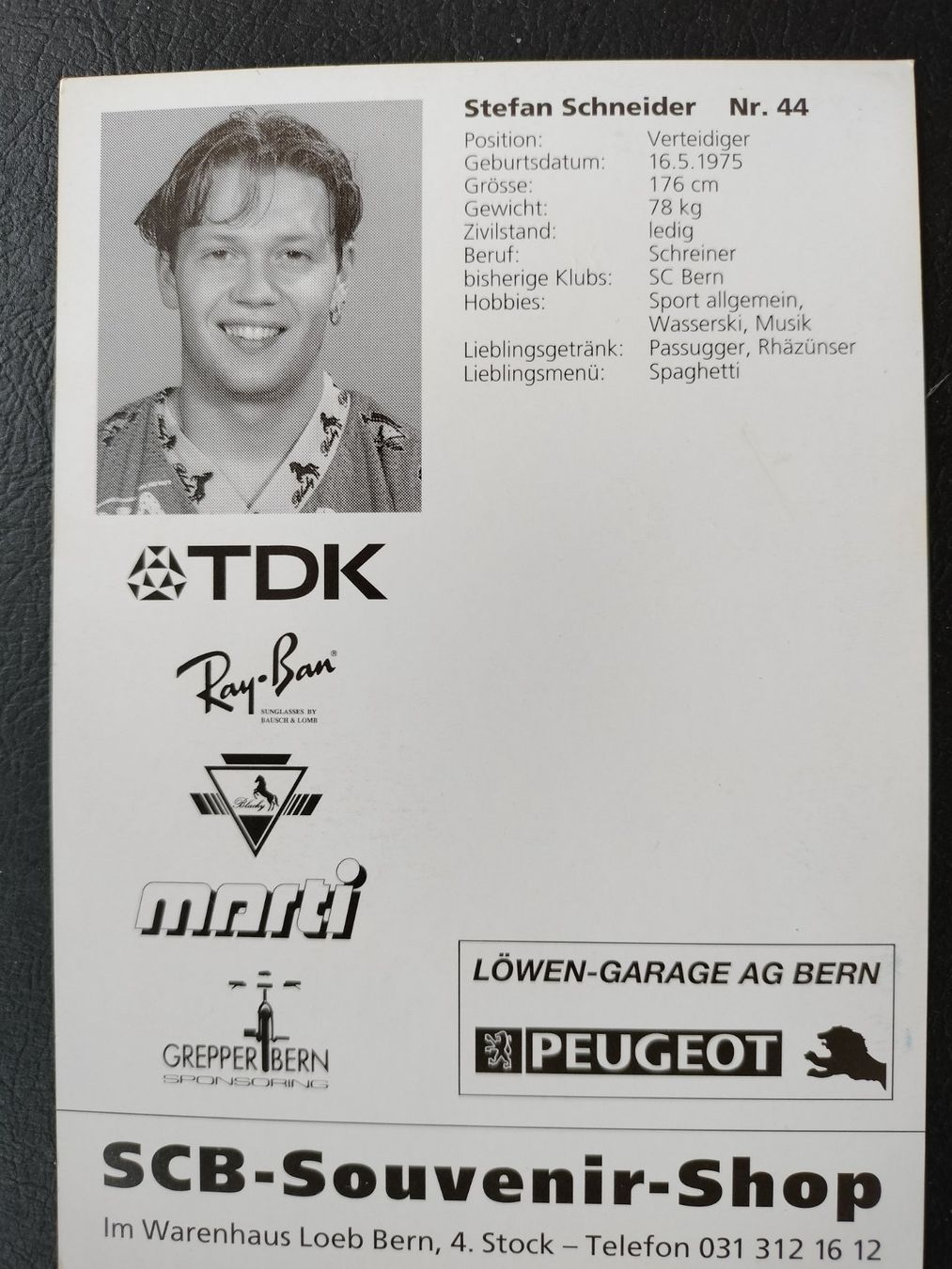 Autogramme: SC Bern, SCB Autogrammkarte, Stefan Schneider – Gebraucht aus Schwanden Sigrisw von len_9yqg 1