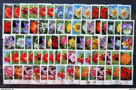 BRD RFA - accumulation of 80 stamps "blumen" serie used