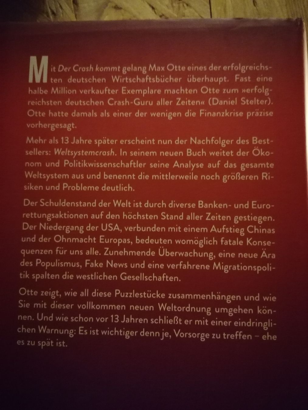 Bücher: Max Otte. Weltsystemcrash.  – Gebraucht aus Wahlen b. Laufen von Aweiss 1