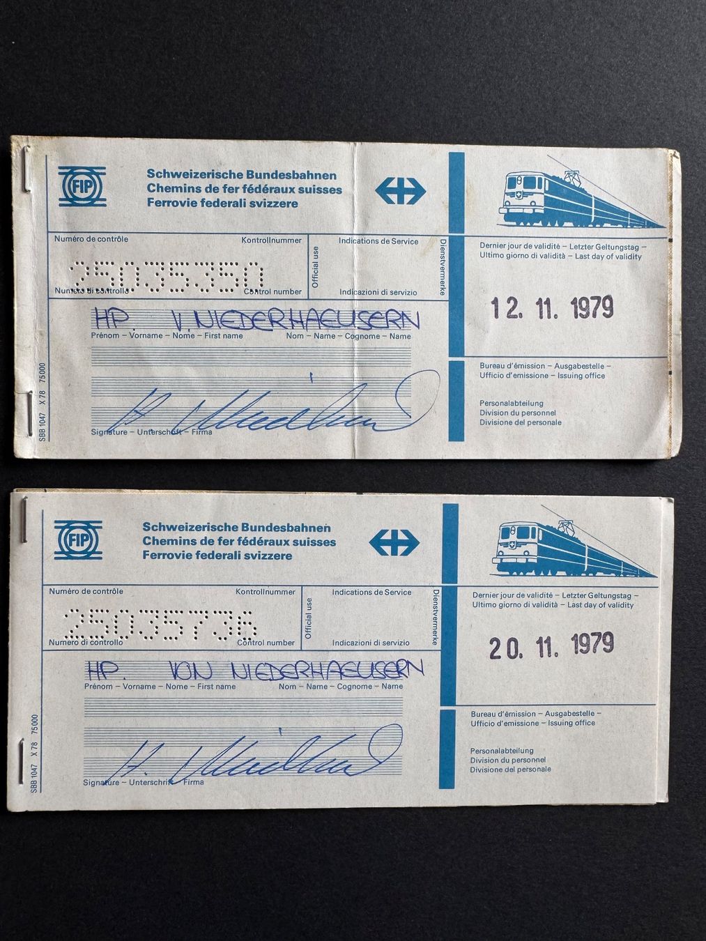 SBB/CFF/FFS Documenti: SNCF/ BR / NIR/ CIE - Bahnbillette 1979, Top Zustand – Usato da Feldmeilen venduto da Allerlei3112