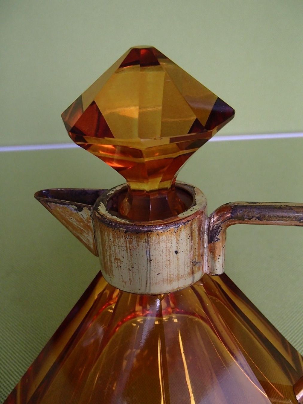 Caraffe: Art Deco Honig gelbe versilberte Karaffe – Usato da Schöfflisdorf venduto da pullux 5