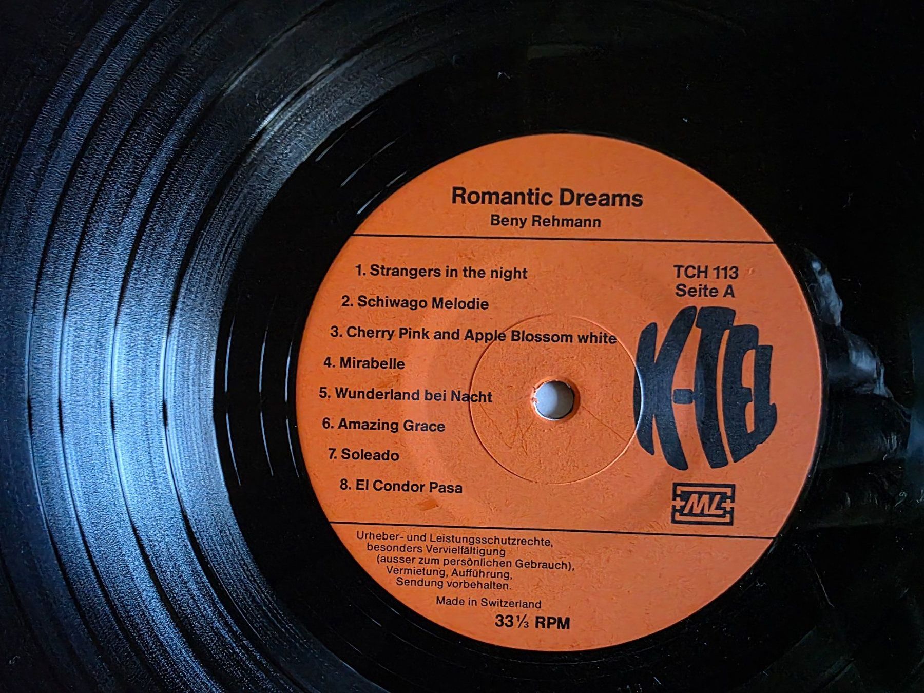 Dischi in vinile: LP: Romantic Dreams - Beny Rehmann - TCH113 – Usato da Walterswil BE venduto da Lonitti 2