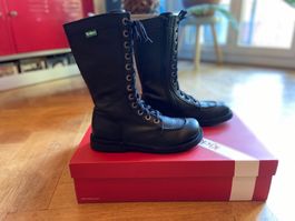Bottes montantes Kickers en cuir noir, pointure 37