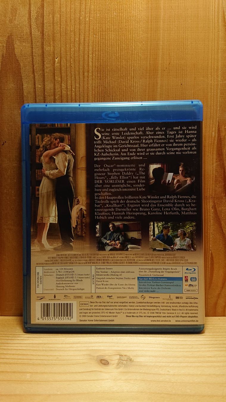 Tous les DVDs: DER VORLESER Blu-Ray mit Kate Winslet – D'occasion à Wilderswil par Exebub 1