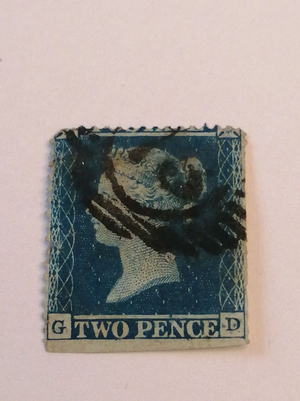 Alle Briefmarken: Two Pence Blue 1855 – Gebraucht aus Happerswil von tschergi