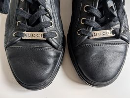 GUCCI : Baskets vintage en cuir noir unisexe 39-39.5-40