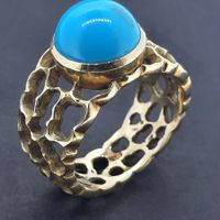 Wunderschöner Goldring mit einem Türkis Edelstein