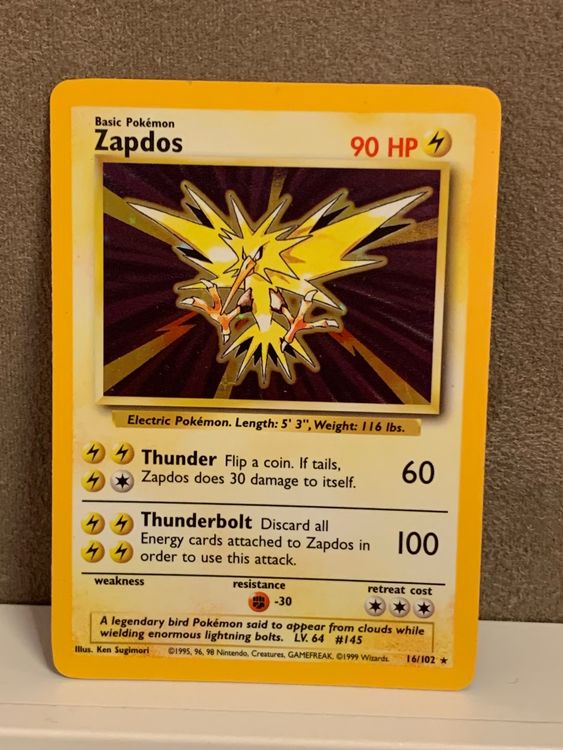 Zapdos Holo ENG Base Set Pokemon 16/102 | Kaufen Auf Ricardo