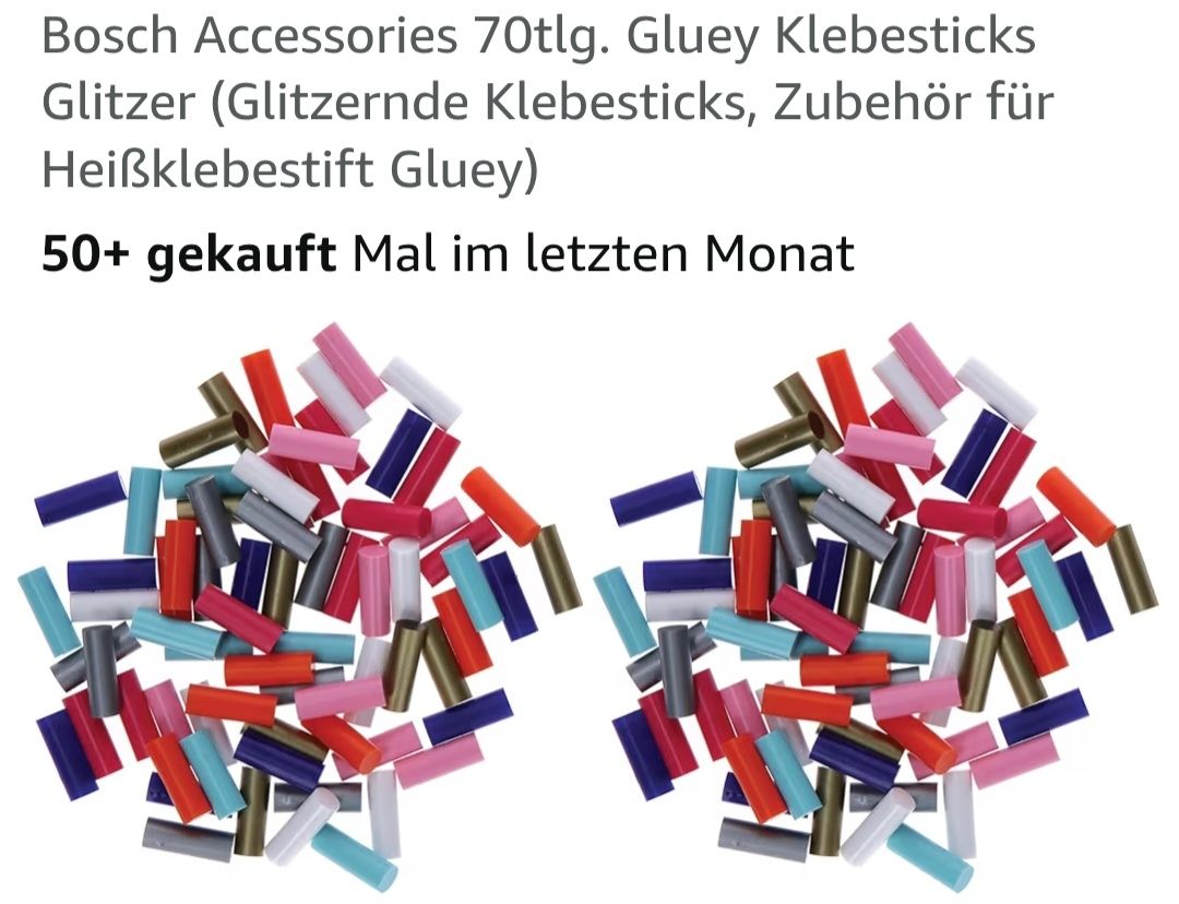 Bastelsets: Bosch Gluey Klebesticks Glitter, transparent, bunt 3 Pack. – Gebraucht aus Horgen von ste_sy7h 4